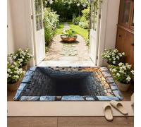 Whoixdsor Tappeto con illusione ottica 3D, per porta di ingresso, ingresso esterno, utilizzato per decorazione domestica, terrazza, portico e ingresso (motivo D, 91 x 61 cm)