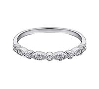 Whoiy Anelli coordinati in argento Sterling 925 anelli di promessa abbinati, forma rotonda, regalo affascinante gioiello per anniversario, design unico, argento J 1/2-T 1/2, Argento sterling, Zirconia