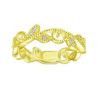 Whoiy Anelli da donna in argento sterling delicati per migliori amici, anelli rotondi per Natale/Capodanno, vestibilità comoda, J 1/2-T 1/2 argento/oro rosa/oro, Argento sterling, Zirconia cubica