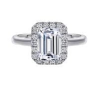 Whoiy Anelli da donna in argento Sterling per migliori amici, anelli di forma rotonda per Natale/Capodanno, vestibilità comoda, J 1/2-T 1/2 oro bianco, Argento sterling, Zirconia cubica