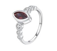 Whoiy Anelli da donna in vero argento 925, anelli di nozze eleganti con zirconi di caffè, unici, per donne, Zirconia cubica