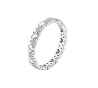 Whoiy Anelli da donna in vero argento 925, con zirconi e cuori, per sempre, per donne, Zirconia cubica