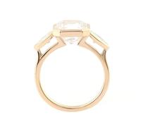 Whoiy Anelli da sposa in oro giallo 585, 1 ct Moissanite D Color VVS1, eleganti anelli da donna in oro 14 carati, con incisione, misura 48 (15,3)