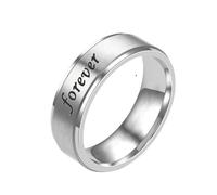 Whoiy Anelli da uomo in argento con incisione interna, anelli di fidanzamento Forever Together Trauring, in acciaio inox, 6 mm, opachi, senza pietra, misura 49-70, 14 (17,2), Metallo non prezioso