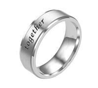 Whoiy Anelli da uomo in argento con incisione interna, anelli di fidanzamento Forever Together Trauring, in acciaio inox, 6 mm, opachi, senza pietra, misura 49-70, 65 (20.7), Metallo non prezioso