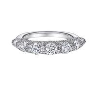 Whoiy Anelli dell'amicizia in argento Sterling S925, forma rotonda, gioielli per San Valentino, per donne e uomini, vestibilità comoda, J 1/2-T 1/2 oro bianco, Argento sterling, Zirconia cubica
