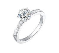 Whoiy Anelli di fidanzamento da donna in oro 375, veri anelli di fidanzamento con 1,14 carati di moissanite, in vero oro 9 carati, misura 47 (15,0)