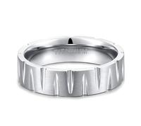 Whoiy Anelli di fidanzamento per coppie, 6 mm, argento/oro, in titanio, con incisione spazzolata, per coppia, gioielli alla moda, per partner, misura 52-67, 54 (17.2), Titanio, Non pietra preziosa