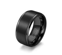 Whoiy Anelli per Coppia Fidanzati, Anelli Sposi Coppia Uomo Acciaio Inossidabile Nero 10Mm Misura 27