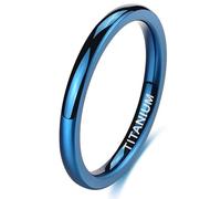 Whoiy Anello da donna argento/nero/oro/blu/oro rosa, con incisione in titanio, semplice, 2 mm, anello di fidanzamento a cupola, gioielli alla moda, misura 47-71, 61 (19.4), Titanio, Non pietra