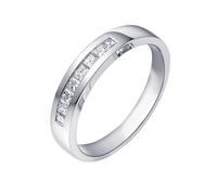 Whoiy Anello da donna con diamante, in vero oro bianco, per donne, 21 (19,4), metallo prezioso Gemma, Diamante