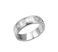 Whoiy Anello da donna con diamante oro bianco, anello di fidanzamento in vero oro trauring solitario per donne, 21 (19,4), metallo prezioso Gemma, Diamante