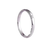 Whoiy Anello da donna con diamanti 0,03 ct, in vero oro 950, adatto ad anello di fidanzamento, in vero platino, 2,2 mm, per donne, misura 49 (15,6)