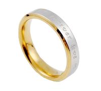 Whoiy Anello da donna in acciaio inox con nome inciso, Forever Love, anello di fidanzamento da 4 mm/6 mm di larghezza, argento e oro, senza pietra, per donne, misura 49-70, 12 (16,6), Metallo non