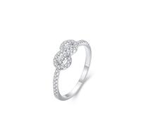 Whoiy Anello da donna in oro bianco e oro, anello da sposa infinito con anello in oro moissanite per donne, 12 (16,6), metallo prezioso Gemma, Moissanite