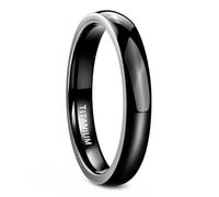 Whoiy Anello da uomo in titanio 4 mm, anello da uomo semplice, colore argento/nero/oro/blu/oro rosa, con incisione a cupola, gioielli alla moda, misura 48-69, 62 (19.7), Titanio, Non pietra preziosa