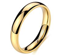 Whoiy Anello da uomo in titanio 4 mm, anello da uomo semplice, colore argento/nero/oro/blu/oro rosa, con incisione a cupola, gioielli alla moda, misura 48-69, 62 (19.7), Titanio, Non pietra preziosa