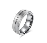 Whoiy Anello nuziale da uomo in argento 8 mm di larghezza, anello di fidanzamento con scanalatura in tungsteno al centro, anelli da uomo con incisione personalizzata, senza pietra, bigiotteria da uomo