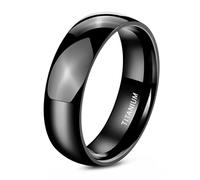 Whoiy Anello per coppie, 2 mm/4 mm/6 mm/8 mm, nero, anello di fidanzamento in titanio, incisione semplice, per partner, a cupola, alla moda, misura 47-70, 63 (20.1), Titanio, Non pietra preziosa