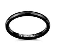 Whoiy Anello per coppie, 2 mm/4 mm/6 mm/8 mm, nero, anello di fidanzamento in titanio, incisione semplice, per partner, a cupola, alla moda, misura 47-70, 67 (21.3), Titanio, Non pietra preziosa