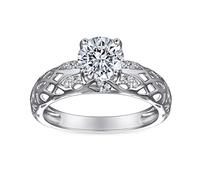 Whoiy Anello personalizzato in argento Sterling 925 per migliori amici, a forma rotonda, gioielli per San Valentino per donne e uomini, vestibilità comoda, J 1/2-T 1/2 oro bianco/oro rosa, Argento