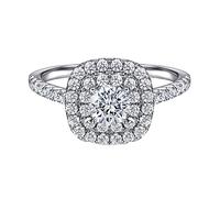 Whoiy Anello unico e affascinante in argento Sterling 925, semplice fede nuziale, anello rotondo per anniversario da donna, design unico, J 1/2-T 1/2 argento, Argento sterling, Zirconia cubica