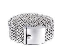 Whoiy Bracciale Uomo Acciaio, Bracciali Argento Uomo Forma Catena Spessa Regalo del Migliore Amico Braccialetto 21cmx30mm