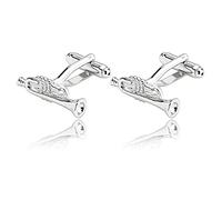 Whoiy Gemelli Camicia, Gemelli Acciaio Inox Argento Tromba Forma Regalo Amico Gemelli della Camicia 0.8x2.5cm