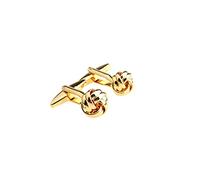 Whoiy Gemelli Camicia Uomo, Gemelli Camicia Uomo Oro Rame Nodo Forma Regalo di Festa Gemelli 1.2x1.2cm