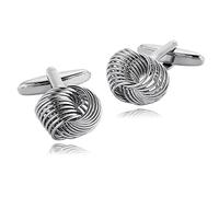 Whoiy Gemelli Uomo, Gemelli Acciaio Inox Argento Nodo d'Amore Forma Regalo di Compleanno Gemelli della Camicia 1.8x1.5cm