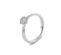 Whoiy Trauring 375/585/750 - Anello da donna in vero oro bianco con moissanite 1ct D Color VVS1, anello di fidanzamento solitario in oro 9 K/14 K/18 K, con incisione per donne, 49 (15.6), metallo