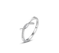 Whoiy Trauring - Anello da donna in oro bianco, con diamanti