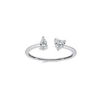 Whoiy Trauring - Anello da sposa in oro bianco 585 con diamante allevato da laboratorio, 14 carati, per donna, misura 60 (19,1)