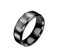 Whoiy Trauring - Anello da uomo in acciaio inox, 8 mm, semplice, colore argento/oro/nero, spazzolato, con incisione, bigiotteria da uomo, misura 52-70, 57 (18.1), Metallo non prezioso, Nessuna pietra