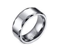 Whoiy Trauring - Anello da uomo in carburo di tungsteno, 8 mm, in argento lucido, con incisione, bigiotteria alla moda, per uomo, taglia 49-75, 20 (19,1), Metallo non prezioso, Nessuna pietra preziosa