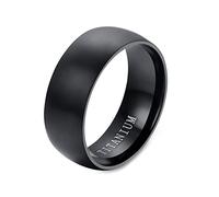 Whoiy Trauring - Anello da uomo in titanio, 8 mm, colore nero spazzolato, con incisione, bigiotteria alla moda, per uomo, taglia 52-72, 70 (22.3), Metallo non prezioso, Nessuna pietra preziosa