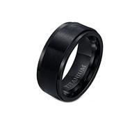 Whoiy Trauring - Anello in titanio spazzolato, 8 mm, da uomo, semplice, con incisione, alla moda, per uomo, taglia 54-67, 57 (18.1), Metallo non prezioso, Nessuna pietra preziosa