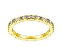 Whoiy Unique Charming S925 anello di promessa anello in argento a forma rotonda, gioiello affascinante regalo per anniversario, comodo da indossare, H 1/2-T 1/2 oro bianco/oro rosa/oro, Argento