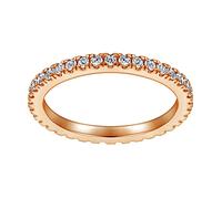 Whoiy Unique Charming S925 anello di promessa anello in argento a forma rotonda, gioiello affascinante regalo per anniversario, comodo da indossare, H 1/2-T 1/2 oro bianco/oro rosa/oro, Argento
