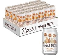 Whole Earth Bibita Frizzante Gassata al gusto Zenzero, Ingredienti Naturali e Biologici, Dolcificata solo Succhi di Frutta presenti nella Ricetta senza Zuccheri Aggiunti, 100% Riciclabile, 24x33cl