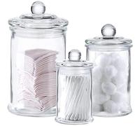 Whole Housewares Barattolo di Vetro Ermetico con Coperchio - Barattoli di Vetro per Farmacia a Bocca Larga per Conservare e Organizzare Vostri Prodotti Preferiti - Set di 3