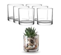 Whole Housewares - Vaso cilindrico in Vetro, Multiuso: Candela a Colonna, portacandele galleggianti o Vaso di Fiori 4X4 inch Clear