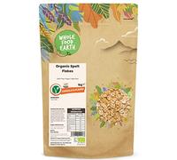 Wholefood Earth - Fiocchi di farro biologici, 1 kg, vegani, privi di OGM, ricchi di fibre, certificati biologici