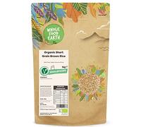 Wholefood Earth - Riso integrale a chicco corto biologico, 1 kg, senza OGM, vegano, fonte di fibre, certificato biologico
