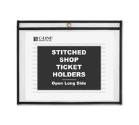 Wholesale case of 10 - c-line Side Load Stitched Shop ticket holders-shop ticket Holders, Stitched, horz-9 "x12, 25/BX, cl
