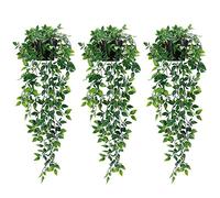 Whonline 3 Pack Artificial Hanging Plants Fake Plants with Pots for House Bedroom Wall Garden Decor