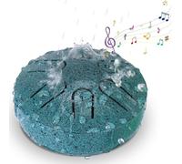 WHOOLEFUN Tamburo Antipioggia per Giardino, Carillon per Pioggia con Linguetta in Acciaio da 3 Pollici e 6 Note, Tamburo per Meditazione handpan per Strumenti Musicali all'aperto per Bambini e Adulti