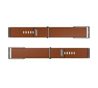 WHOOP LeatherLuxe - Cinturino compatibile con 5.0, One, & Peak - Accessorio in vera pelle italiana, dritto castagno/crema con titanio, taglia S - Non compatibile con Gen 4