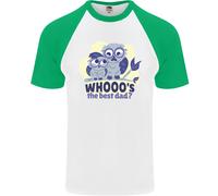 Whoos The Best Papà Divertente Festa Del Papà Gufo DA UOMO S/S Baseball T-Shirt