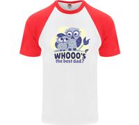 Whoos The Best Papà Divertente Festa Del Papà Gufo DA UOMO S/S Baseball T-Shirt